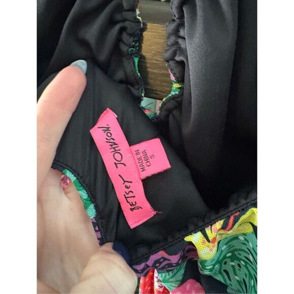 Betsey Johnson Paulina Tropical Print Animal Jungle Maxi Halter Dress Size Small - Picture 8 of 9